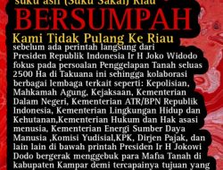 Besok Kamis Suku Sakai Berangkat ke Jakarta, Adukan Mafia Tanah di Koto Garo Tapung Hilir ke Presiden Jokowi
