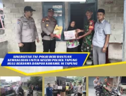 Peduli, Polsek Tapung Hulu Bersama Koramil 16 Tapung Berbagi Sembako Kepada Warga Kurang Mampu