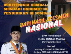 Bukittinggi Baromoter Pendidikan, Standar Pelayanan Minimal (SPM) bidang pendidikan Kota Bukittinggi tertinggi di Sumatra Barat, dengan kategori Tuntas Madya dengan nilai 81,38