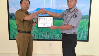 Dukung Program Ketahanan Pangan, Lapas Kelas IIB Lubuk Basung Beri Penghargaan Distan Agam