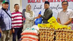 Di Las Minit Penyaluran Bantuan Korban Kebakaran, PPP Payakumbuh hadir melengkapi kekurangan paket sembako penyalur Balai Wartawan Luak Limopuluah