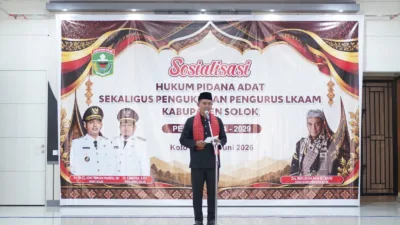 Sosialisasi Pidana Adat dan Pengukuhan Pengurus LKAAM Kabupaten Solok Periode 2024–2029, Bupati Tekankan Peran Adat dalam Menjaga Keharmonisan Masyarakat