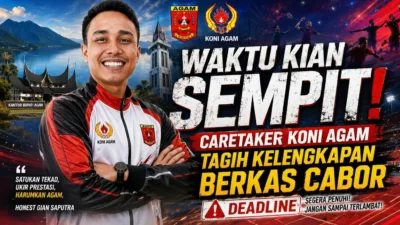 Waktu Kian Sempit, Caretaker KONI Agam Tagih Kelengkapan Berkas Cabor